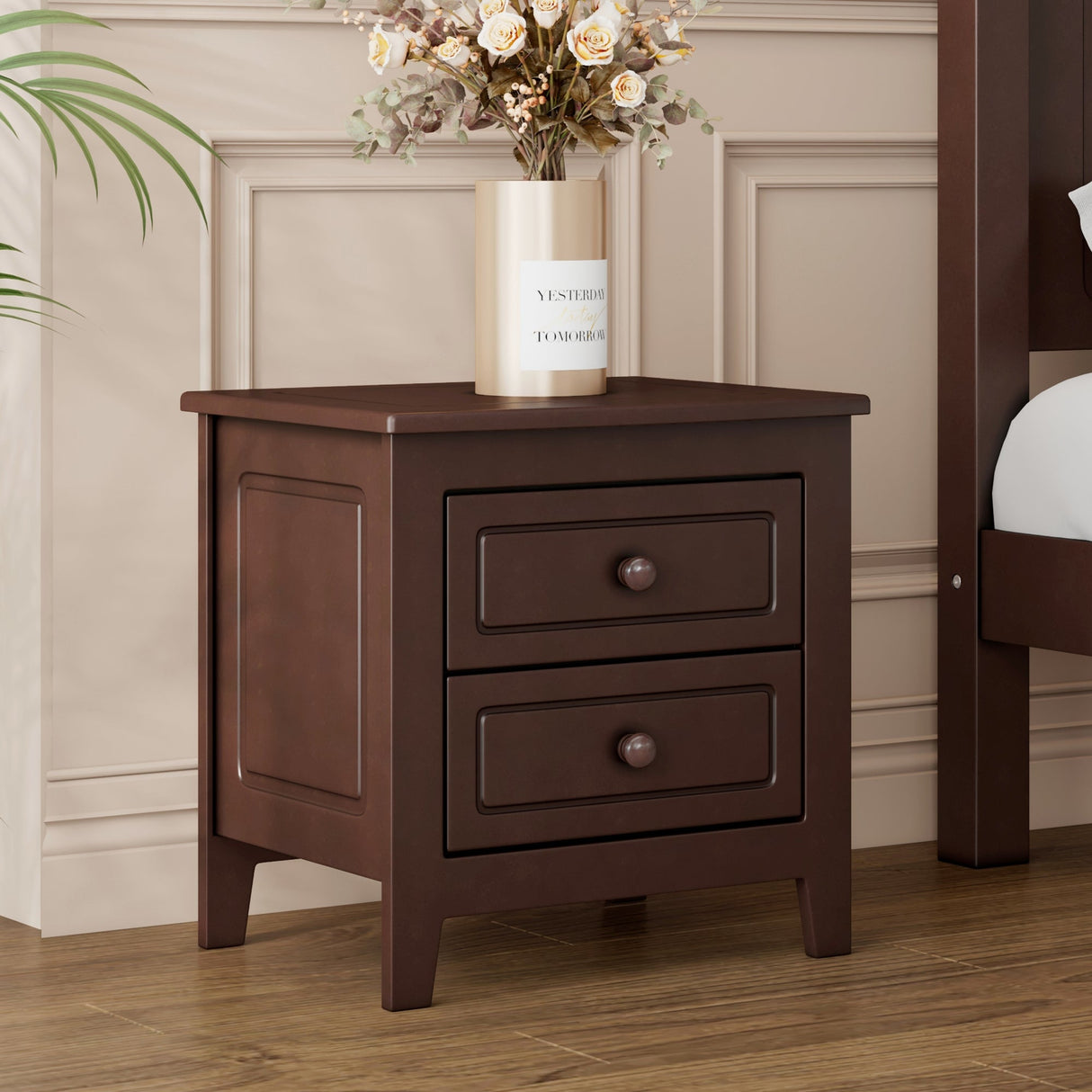 2-Drawer Nightstand for Bedroom