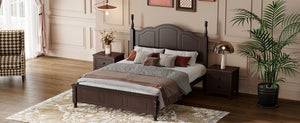 Full Size Wood Platform Bed Frame - Retro Style