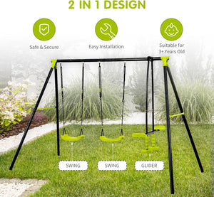 Triple Children Metal Safe Swing Set