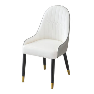 Modern Dining Chairs Set of 2 pcs Faux Leather and Metal