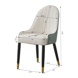 Modern Dining Chairs Set of 2 in Faux Leather
