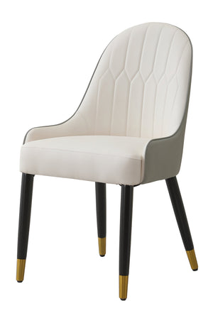 Modern Dining Chairs Set of 2 pcs Faux Leather and Metal