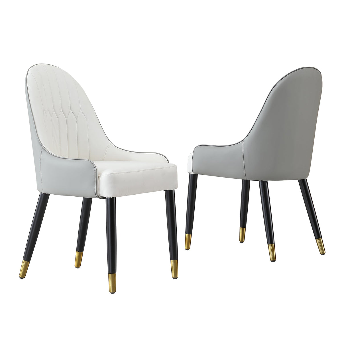 Modern Dining Chairs Set of 2 pcs Faux Leather and Metal