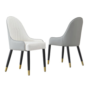 Modern Dining Chairs Set of 2 pcs Faux Leather and Metal