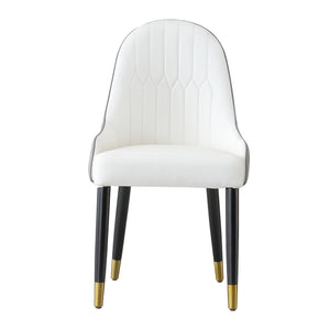 Modern Dining Chairs Set of 2 pcs Faux Leather and Metal