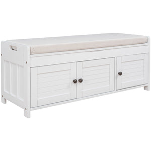 TREXM Storage Bench with 3 Shutter-shaped Doors