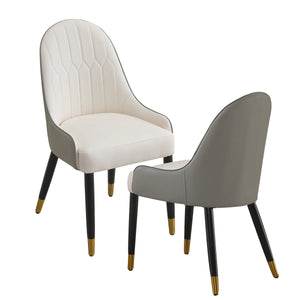 Modern Dining Chairs Set of 2 pcs Faux Leather and Metal