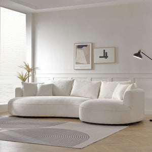 Curved Sofa with Ingenious Shape in Beige