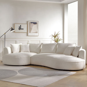 Curved Sofa with Ingenious Shape in Beige