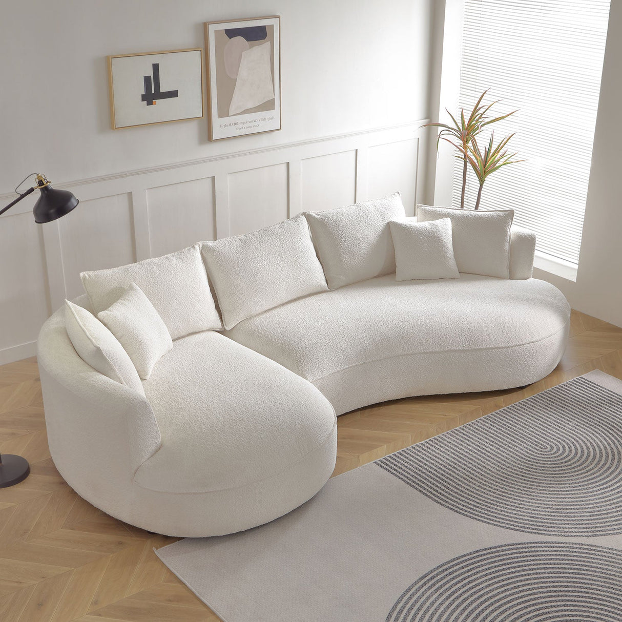 Curved Sofa with Ingenious Shape in Beige