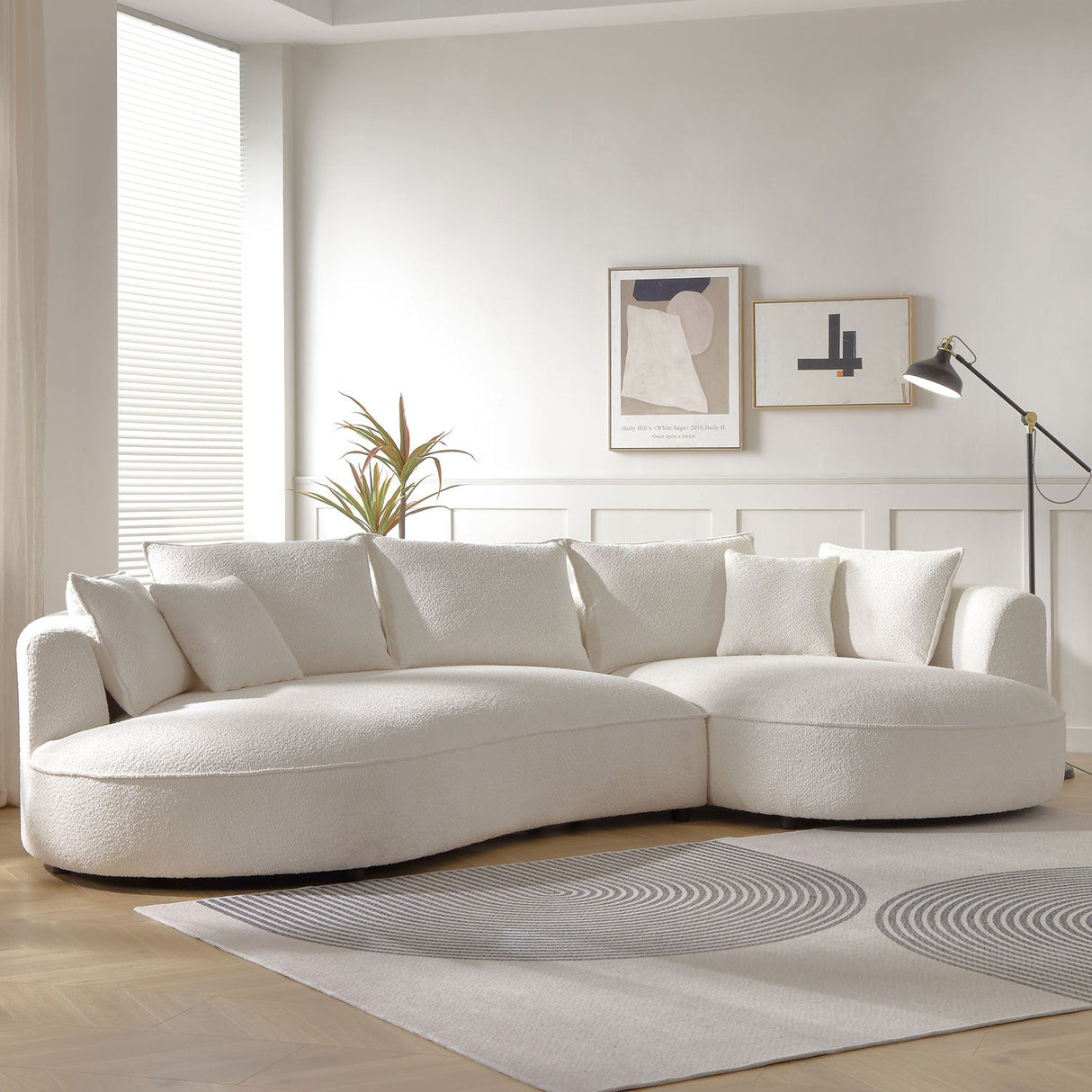 Curved Sofa with Ingenious Shape in Beige