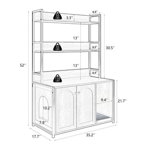 Large Cat Litter Box Enclosure With Shelf Storage
