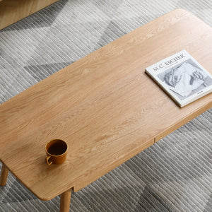 Solid Wood Center Coffee Table with Storage