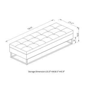 58.6" Bed Bench with Metal Base and Storage