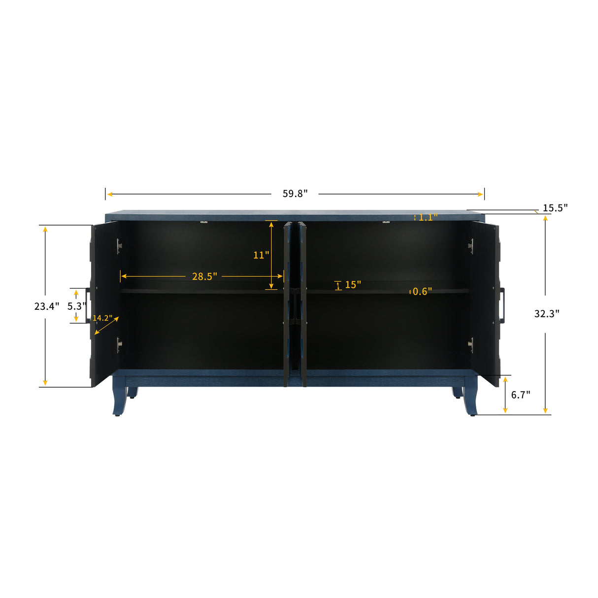 Chevron 4-Door Sideboard Cabinet