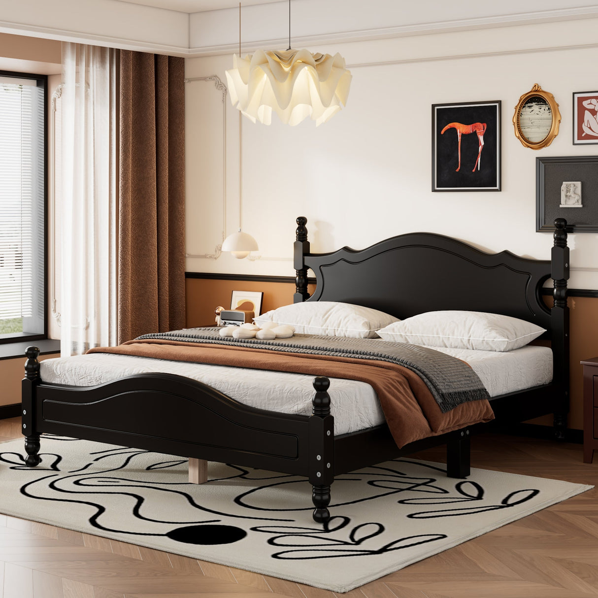 Queen Size Wood Platform Bed Frame