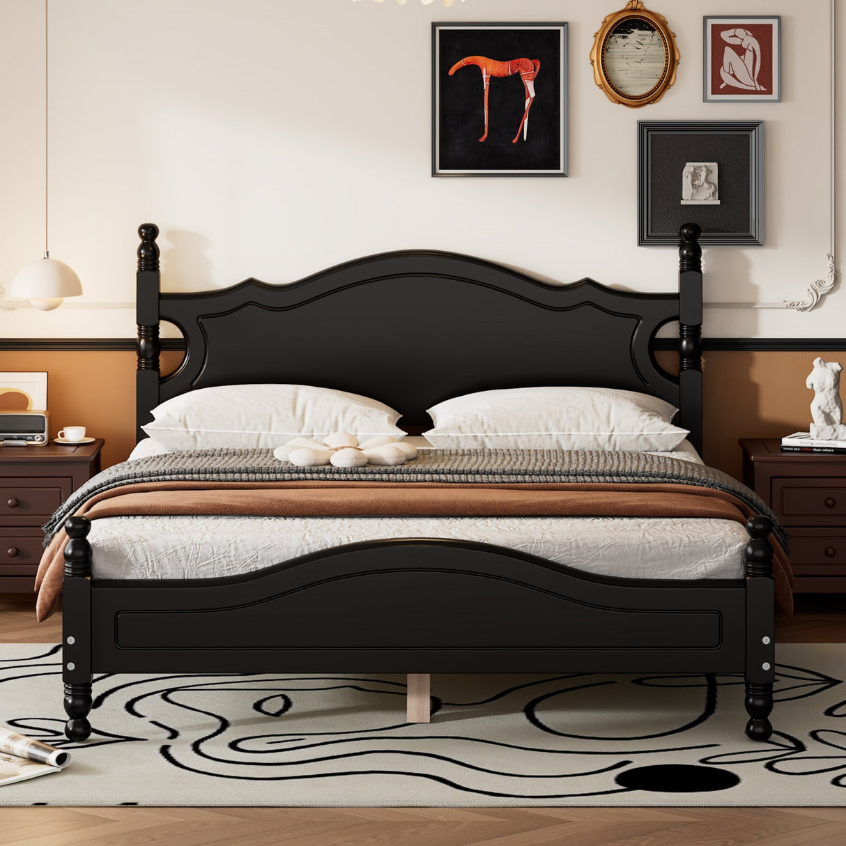 Queen Size Wood Platform Bed Frame