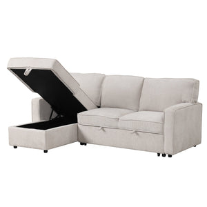 U_STYLE Upholstery Sleeper Sectional Sofa