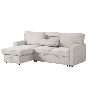 U_STYLE Upholstery Sleeper Sectional Sofa