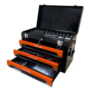 20" Portable 3-Drawer Steel Toolbox