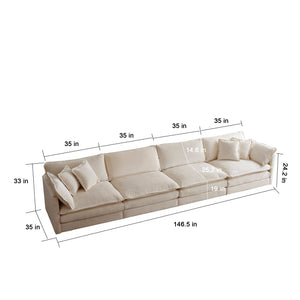 Comfort U Shaped Couch with Reversible Chaise