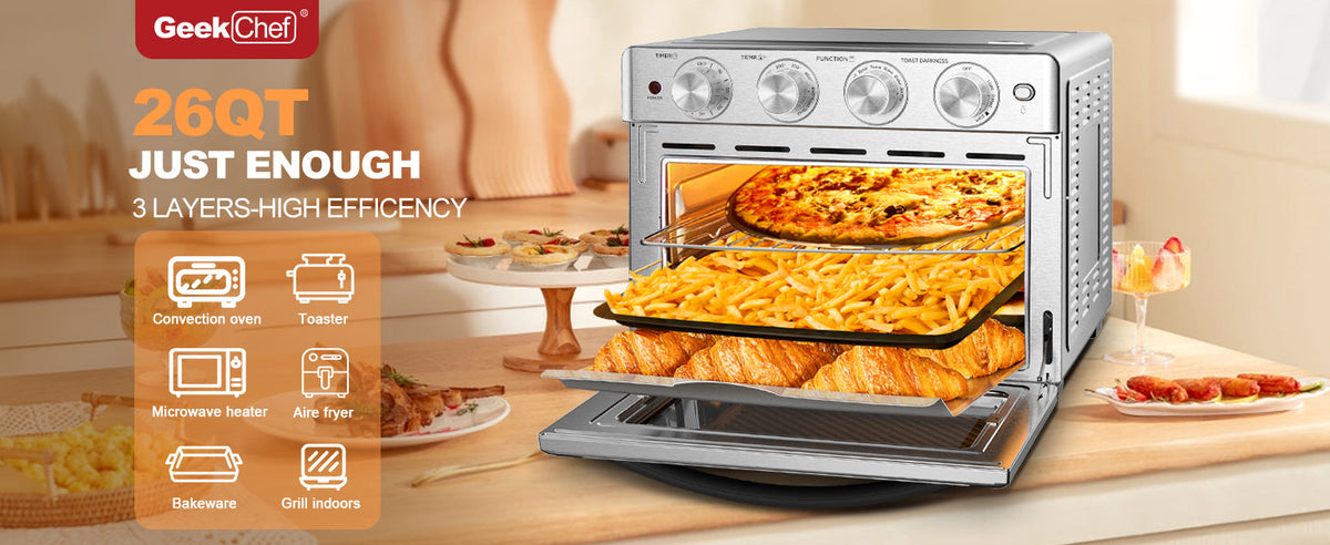 Geek Chef 6 Slice 26QT Air Fryer and Toaster Oven Combo