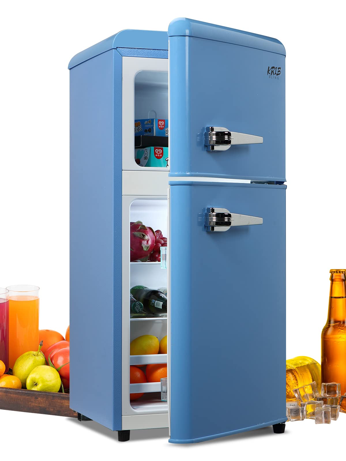 3.5 Cu.Ft Compact Refrigerator - Retro Mini Fridge with Freezer