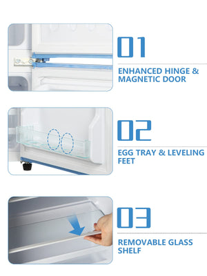 3.5 Cu.Ft Compact Refrigerator - Retro Mini Fridge with Freezer