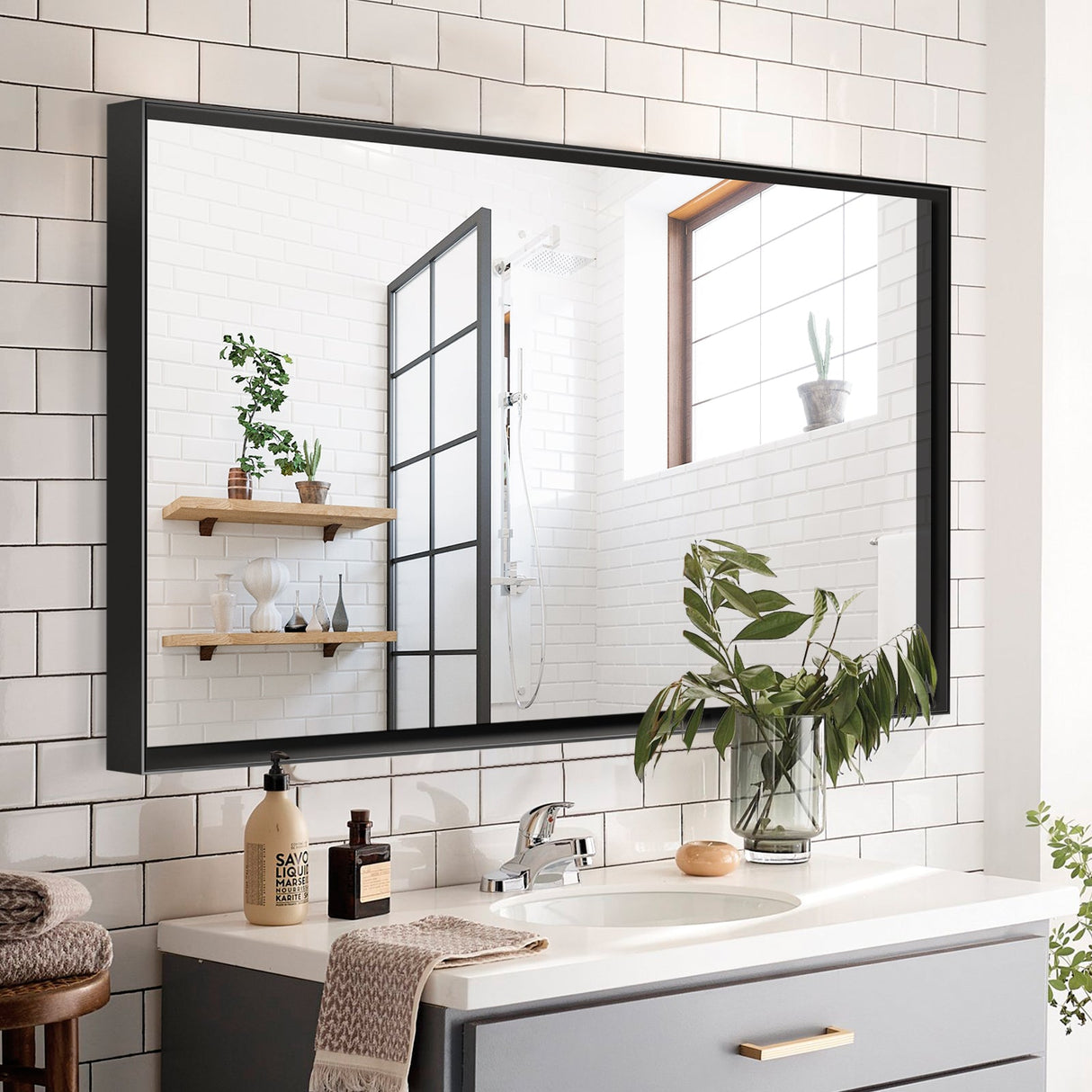 36x30 Inch Glossy Bathroom Mirror