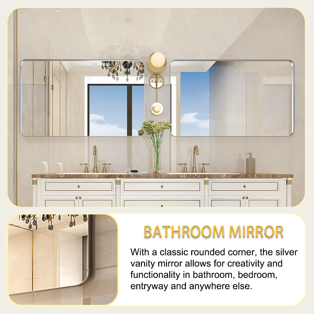36x30 Inch Glossy Brushed Bathroom Mirror