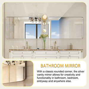 36x30 Inch Glossy Brushed Bathroom Mirror