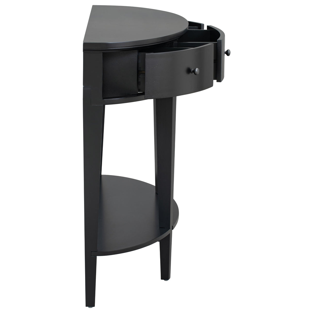 U-Style Modern Curved Console Table with 3 Drawers