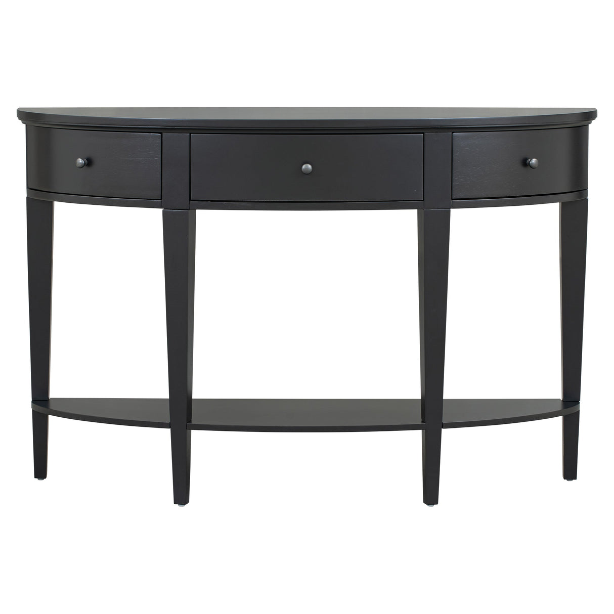 U-Style Modern Curved Console Table with 3 Drawers