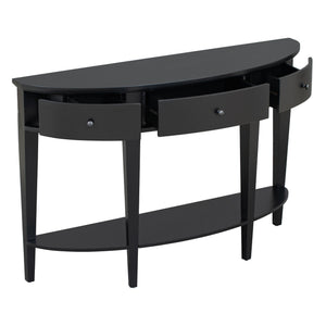 U-Style Modern Curved Console Table with 3 Drawers