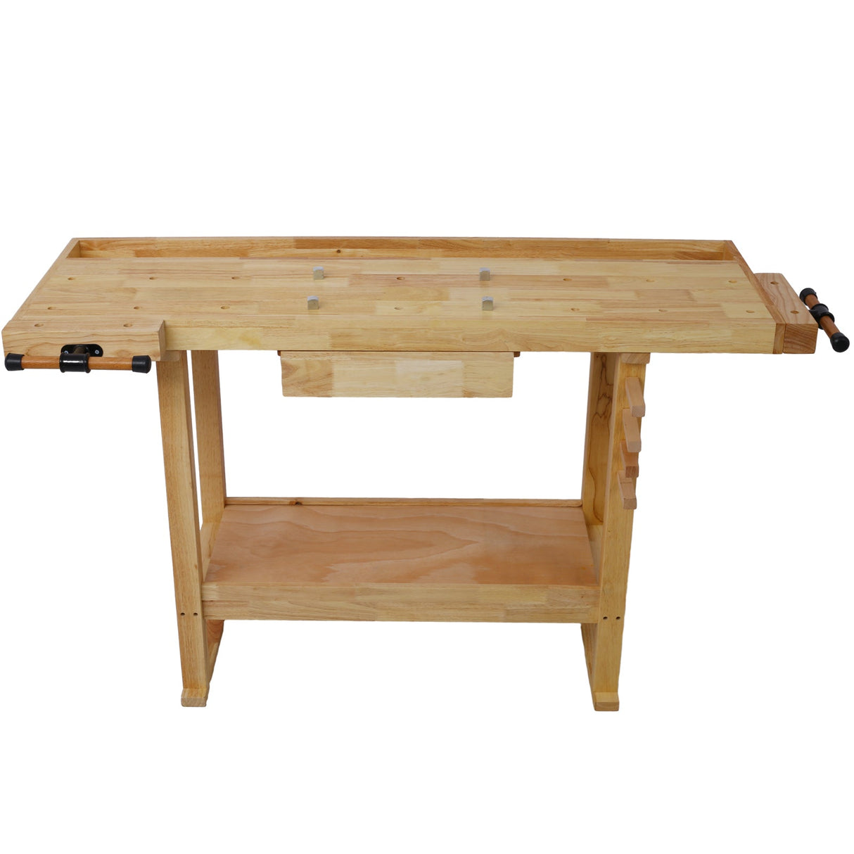 55-Inch Wood Workbench with Bar Clamps