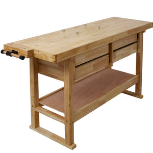 60-Inch Workbench with 4 Drawers and Bar Clamps