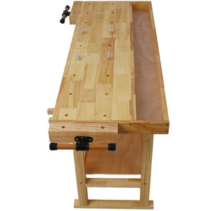 55-Inch Wood Workbench with Bar Clamps Set
