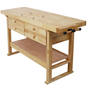 60-Inch Workbench with 4 Drawers and Bar Clamps