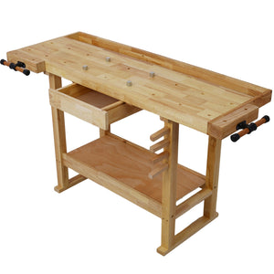 55-Inch Wood Workbench with Bar Clamps Set