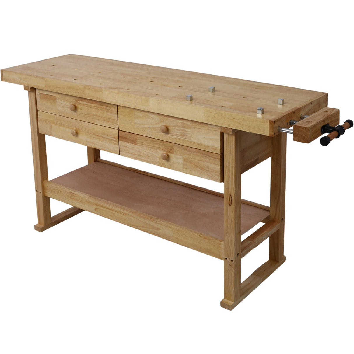60-Inch Workbench with 4 Drawers and Bar Clamps