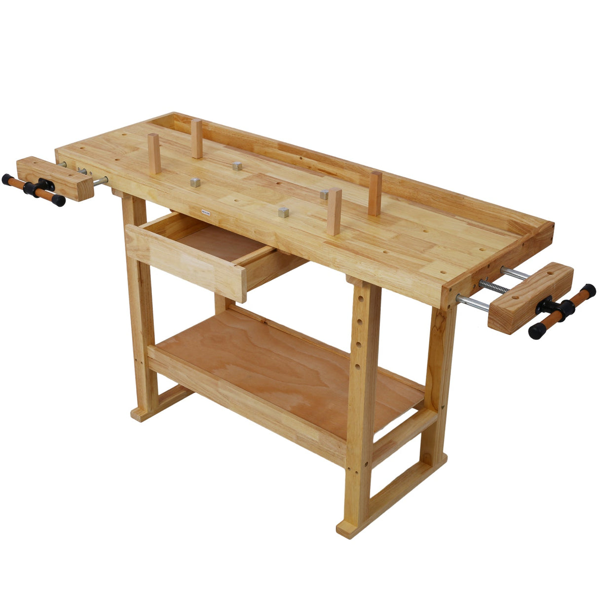 55-Inch Wood Workbench with Bar Clamps Set