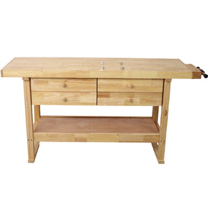 60-Inch Workbench with 4 Drawers and Bar Clamps