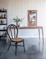 Black Rattan Dining Chair, Set of 2