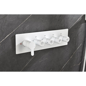 Wall Mounted Waterfall Rain Shower System With 3 Body Sprays & Handheld Shower