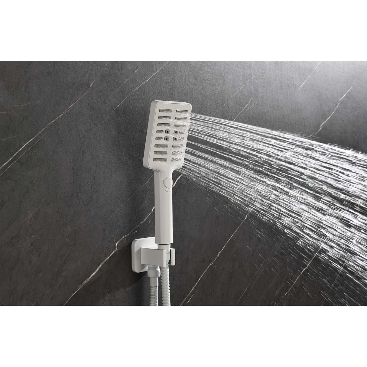 Wall Mounted Waterfall Rain Shower System With 3 Body Sprays & Handheld Shower