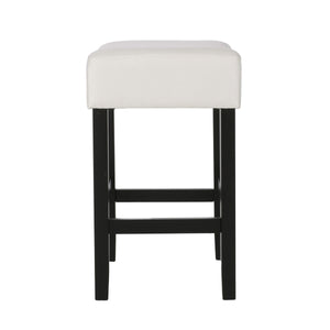 Set of 2, 26.75" Backless Fabric Counter Height Barstool
