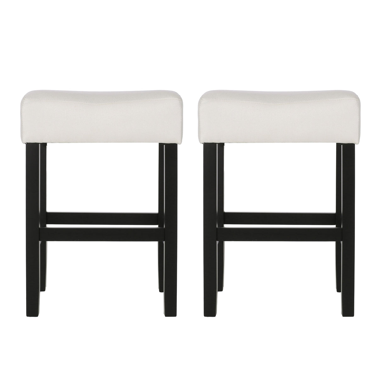 Set of 2, 26.75" Backless Fabric Counter Height Barstool