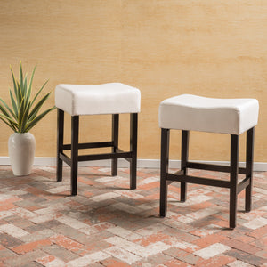 Set of 2, 26.75" Backless Fabric Counter Height Barstool
