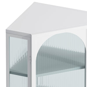 Glass Door Wall Mounted Corner Cabinet