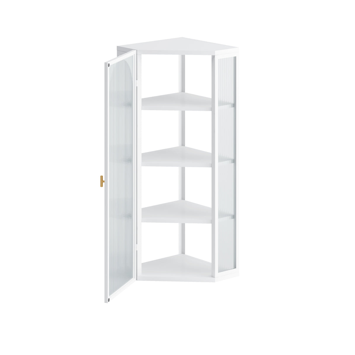 Glass Door Wall Mounted Corner Cabinet